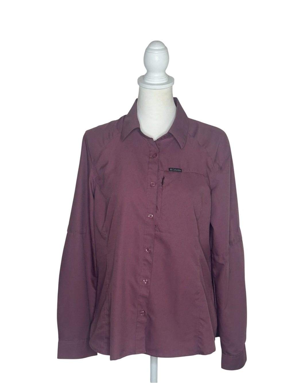 Columbia EUC Women's Kestrel Trail Long Sleeve Button Shirt Sz L Hiking Fishing